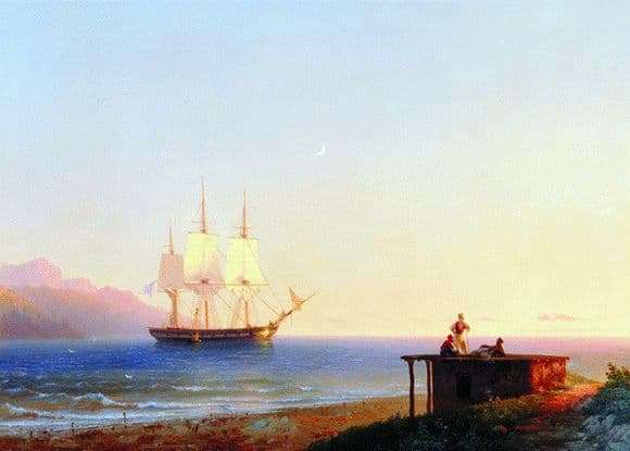 Description of the painting by Ivan Aivazovsky Frigate under sail