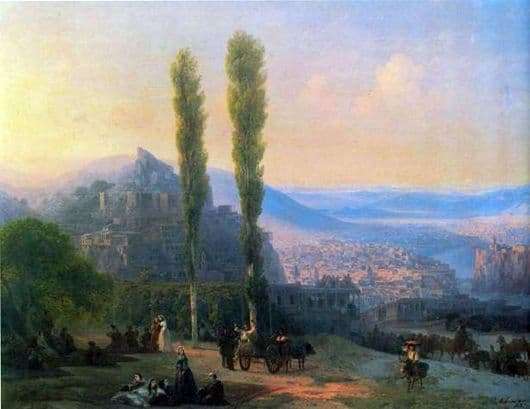 Description of the painting by Ivan Aivazovsky View of Tiflis