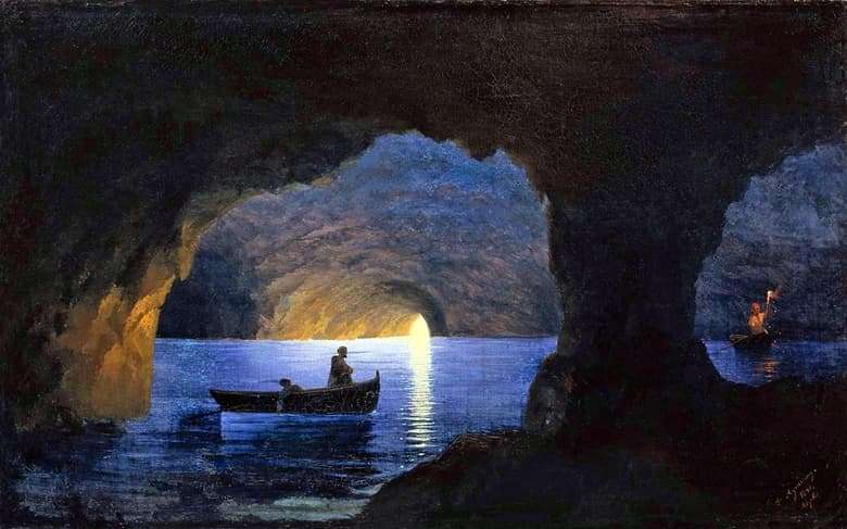Description of the painting by Ivan Aivazovsky Azure Grotto. Naples