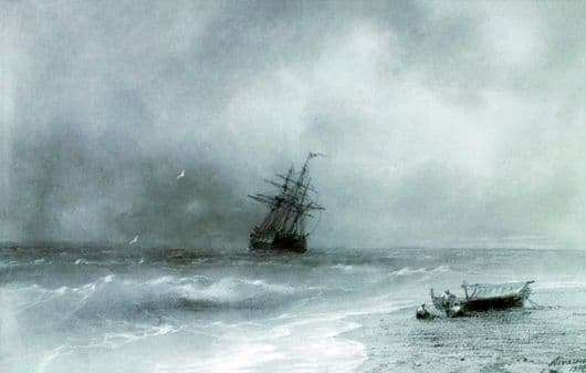 Description of the painting by Ivan Aivazovsky Stormy Sea