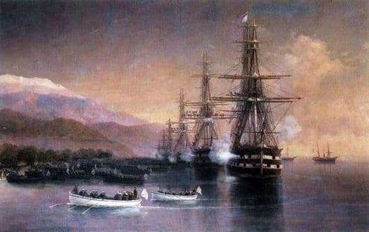 Description of the painting by Ivan Konstantinovich Aivazovsky Landing in Subashi