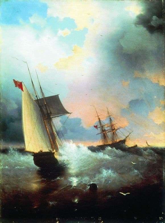 Description of the painting by Ivan Aivazovsky Sailboats