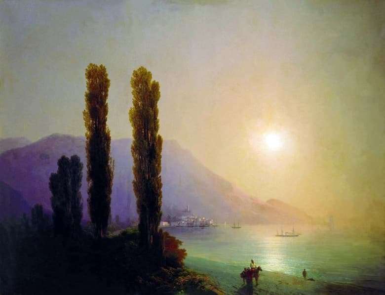 Description of the painting by Ivan Aivazovsky Sunrise off the coast of Yalta