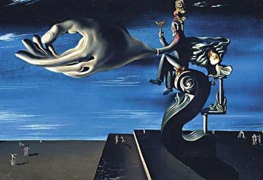 Description of the painting by Salvador Dali Hand (Pangs of Conscience)