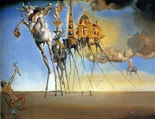 Description of the painting by Salvador Dali The Temptation of St. Anthony
