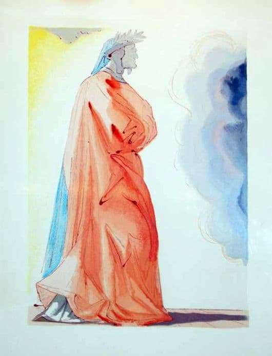 Description of the painting by Salvador Dali Dante