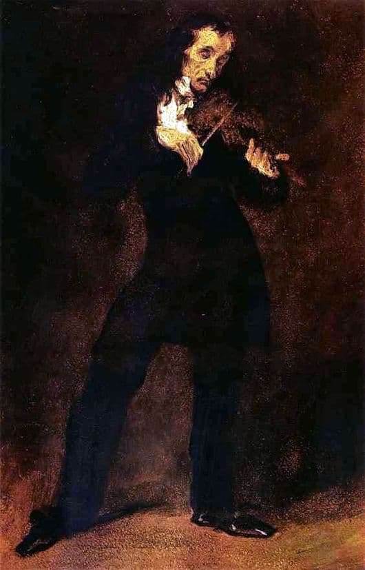 Description of the painting by Eugene Delacroix Portrait of Paganini