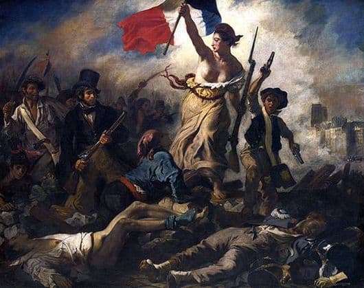 Description of the painting by Eugene Delacroix Freedom leading people (Freedom on the barricades)