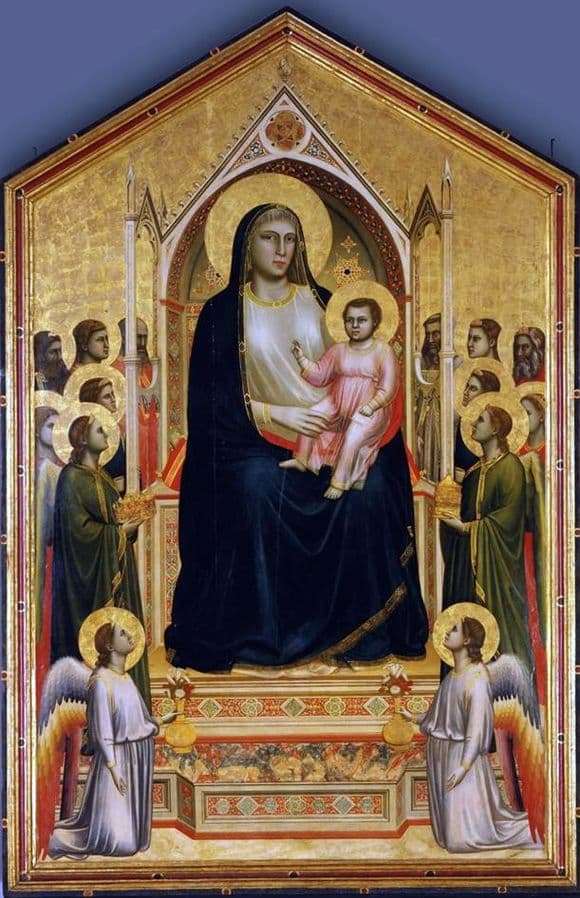 Description of the painting by Giotto Madonna and Child with Two Angels