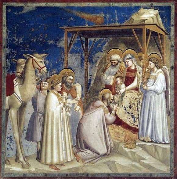 Description of the painting by Giotto di Bondone Adoration of the Magi