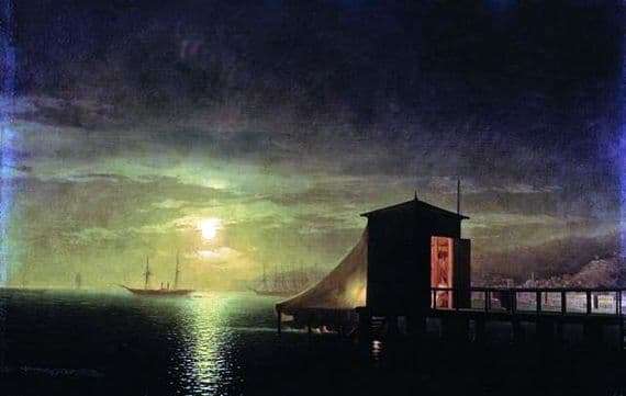 Description of the painting by Ivan Aivazovsky Moonlit Night. Bath in Feodosia 