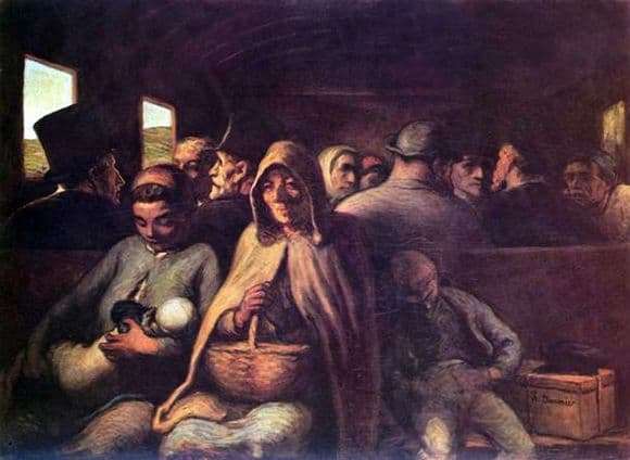 Description of the painting by Honore Daumier Third Class Car
