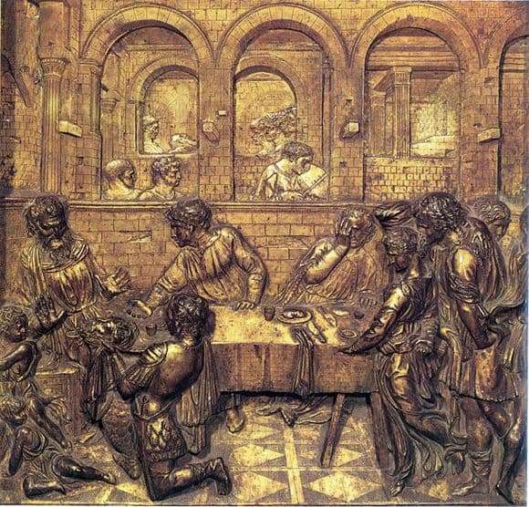 Description of the relief of Donatello Herod Feast
