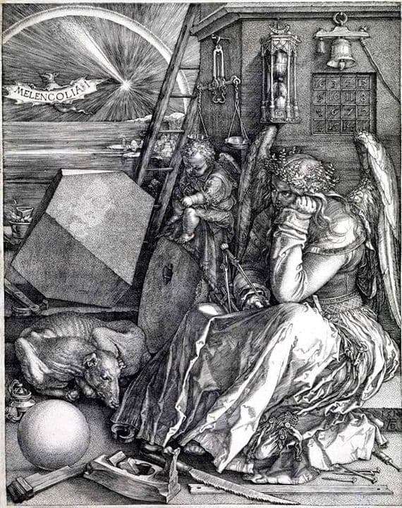 Description of the engraving of Albrecht Durer Melancholy