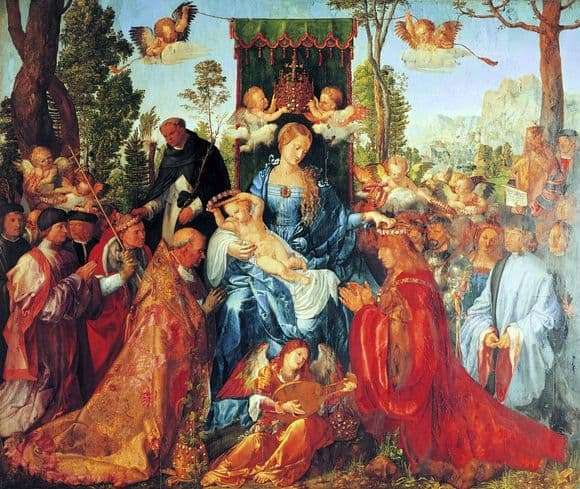Description of the painting by Albrecht Durer Holiday Rosary