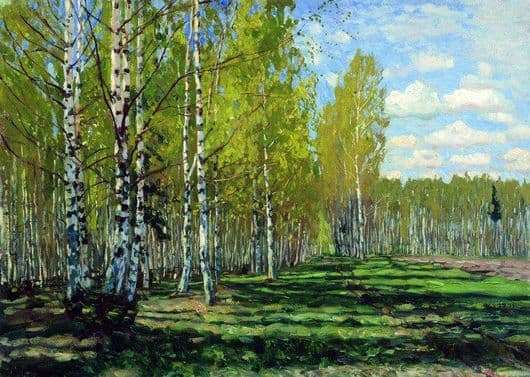 Description of the painting by Stanislav Zhukovsky Forest