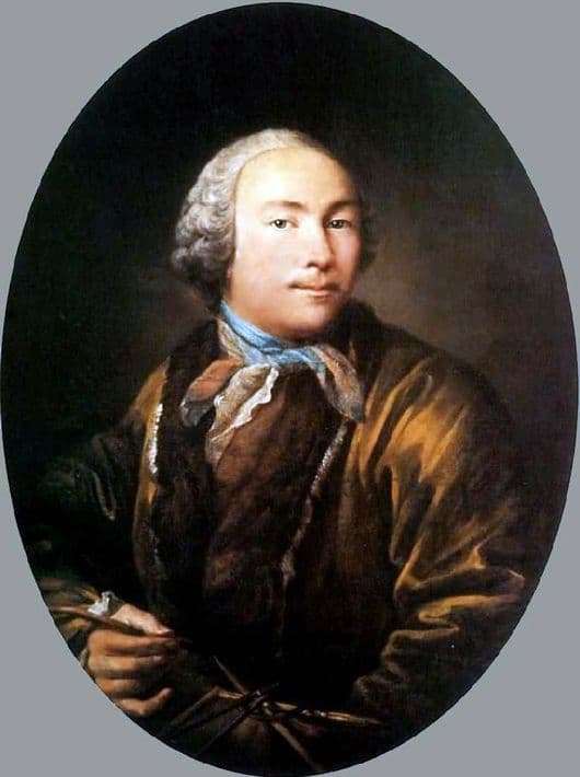 Description of the painting by Ivan Argunov Self portrait