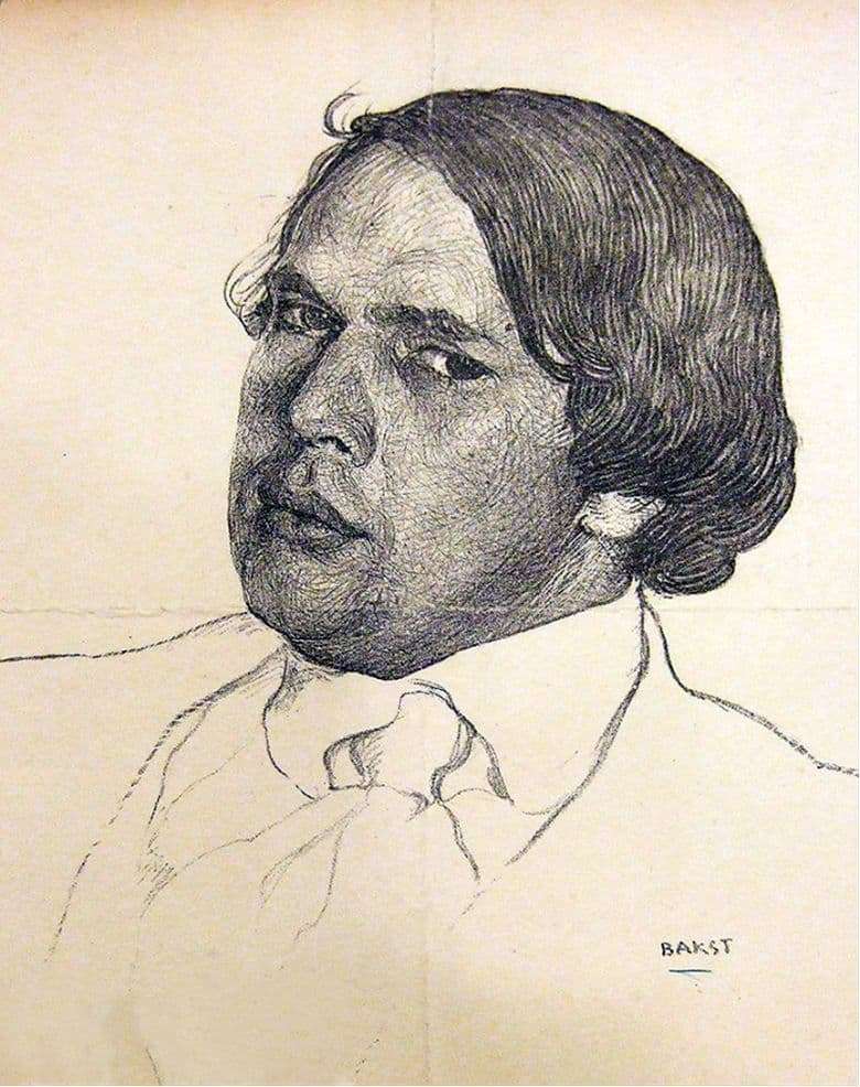 Description of the painting by Leon (Lev) Bakst Portrait of Alexei Tolstoy