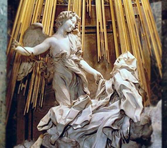Description of the sculpture by Giovanni Bernini Ecstasy of St. Theresa