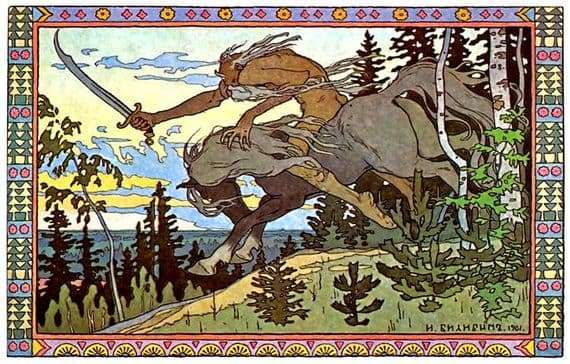 Illustration to the fairy tale Marya Morevna by Ivan Bilibin