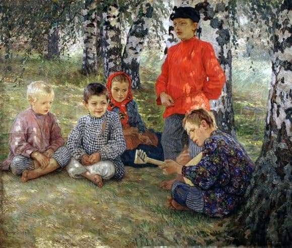 Description of the painting by Nikolai Bogdanov Belsky Virtuoso