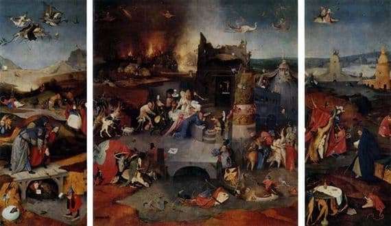 Description of the painting by Hieronymus Bosch The Temptation of St. Anthony