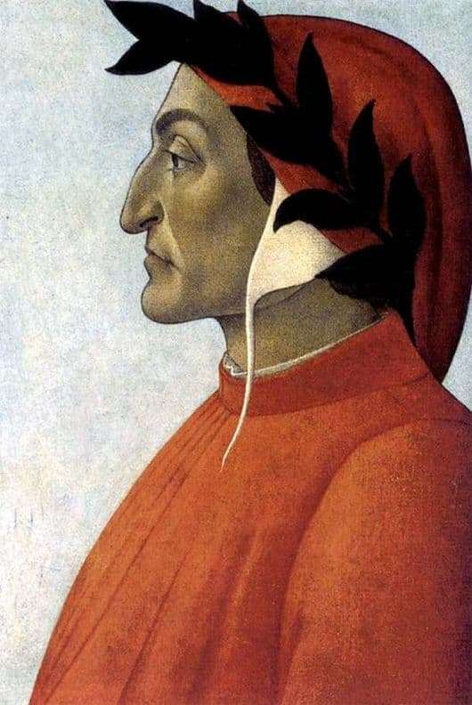 Description of the painting by Sandro Botticelli Portrait of Dante