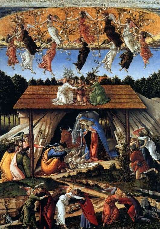 Description of the painting by Sandro Botticelli Mystical Christmas (option 2)