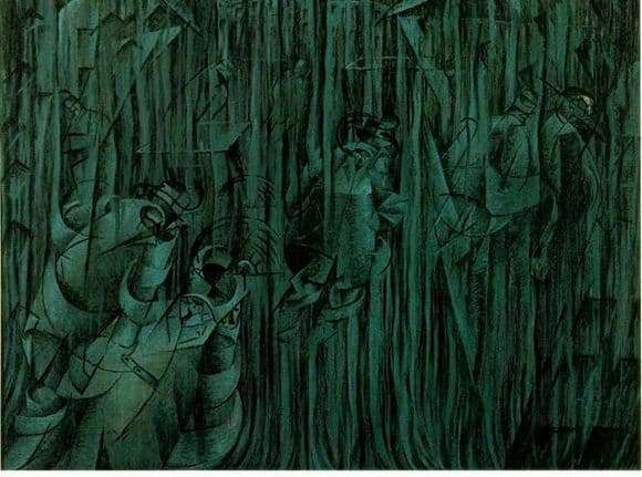 Description of the painting by Umberto Boccioni State of the soul