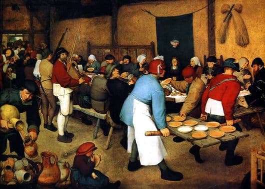 Description of the painting by Peter Bruegel The Peasant Wedding