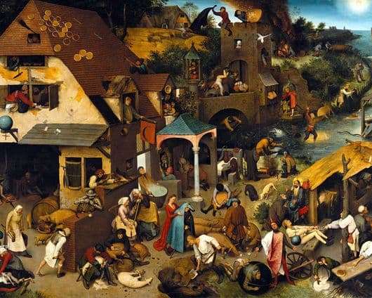 Description of the painting by Peter Bruegel Flemish Proverbs