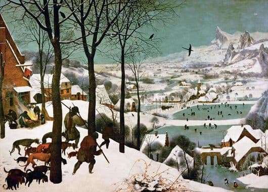 Description of the painting by Peter Bruegel Hunters in the snow