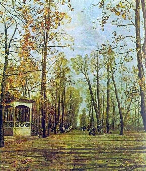 Description of the painting by Isaac Brodsky Summer Garden in the Autumn