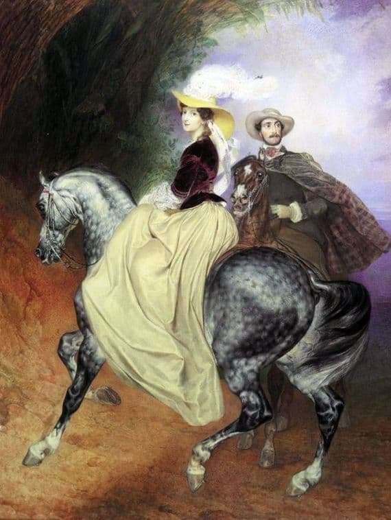 Description of the painting by Karl Bryullov Horsemen