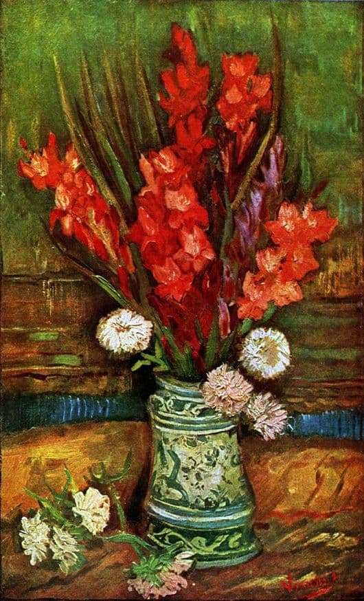 Description of the painting by Vincent van Gogh Still Life with Gladiolus
