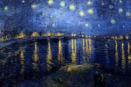 Description of the painting by Van Gogh Starry Night over the Rhone