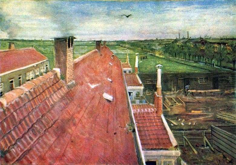 Description of the painting by Vincent Willem van Gogh Roofs. View from the workshop &; nbsp