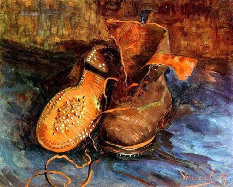 Description of the painting by Vincent Van Gogh A pair of shoes