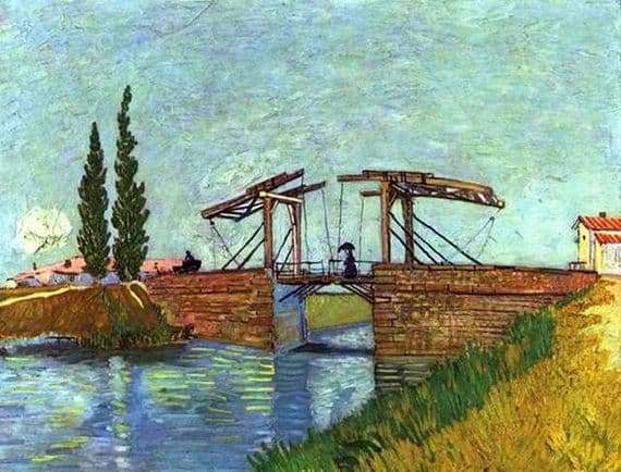 Description of the painting by Vincent van Gogh Bridge Anglua in Arles