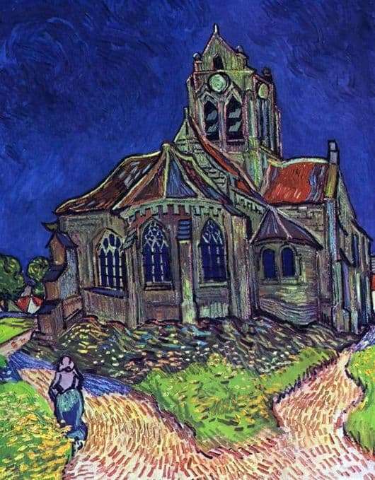 Description of the painting by Vincent Willem Van Gogh Church in Auvers