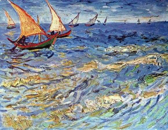 Description of the painting by Vincent van Gogh Sea in Saint Mary
