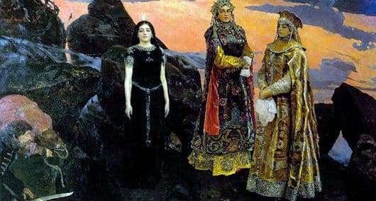 Description of the painting by Victor Vasnetsov Three princesses of the underworld