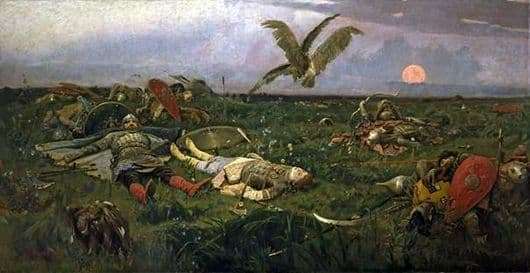 Description of the painting by Viktor Vasnetsov After the slaughter of Igor Svyatoslavich with Polovtsy