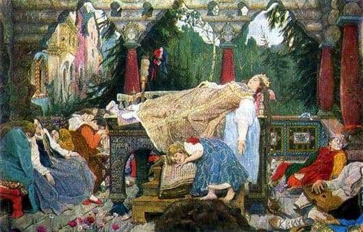 Description of the painting by Victor Vasnetsov The Sleeping Princess