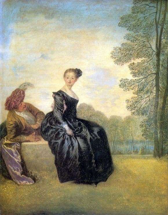 Description of the painting by Antoine Watteau Capricious