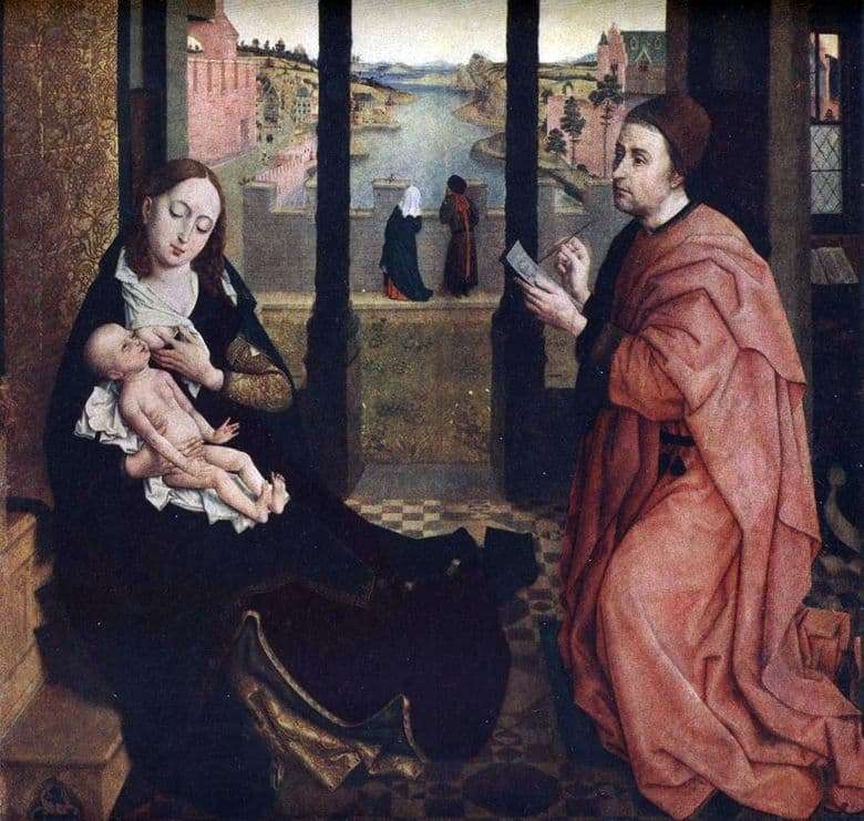 Description of the painting by Rogier van der Weyden St. Luke, painting the Madonna
