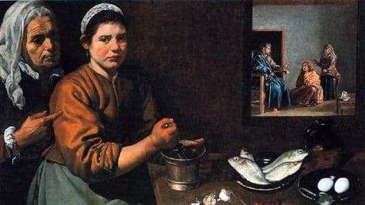 Description of the painting by Diego Velázquez Christ in the House of Martha and Mary