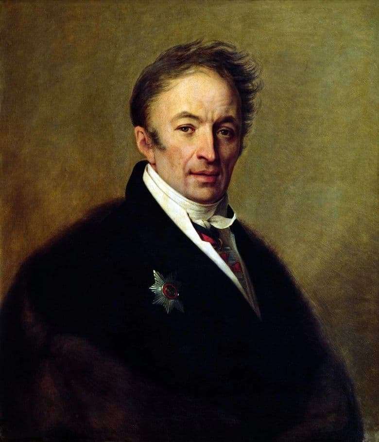 Description of the painting by Alexey Venetsianov Portrait of Karamzin