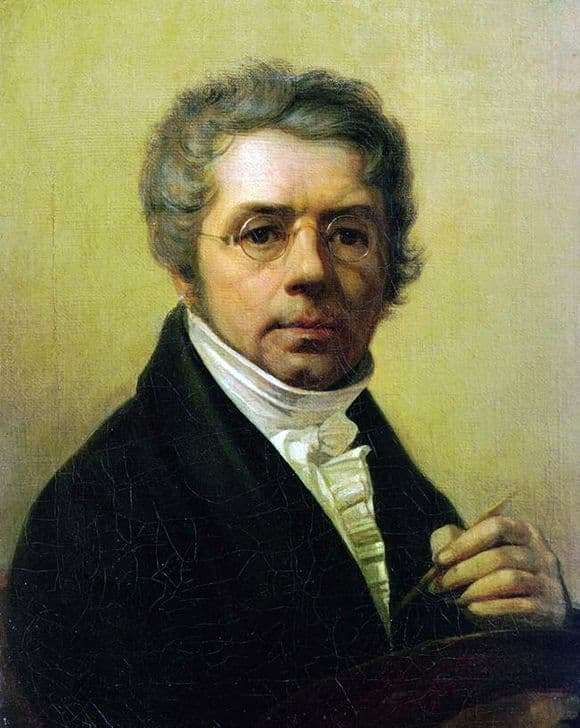 Description of the painting by Alexey Venetsianov Self portrait
