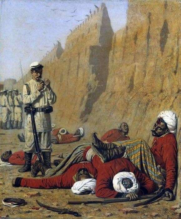 Description of the painting by Vasily Vereshchagin After failure